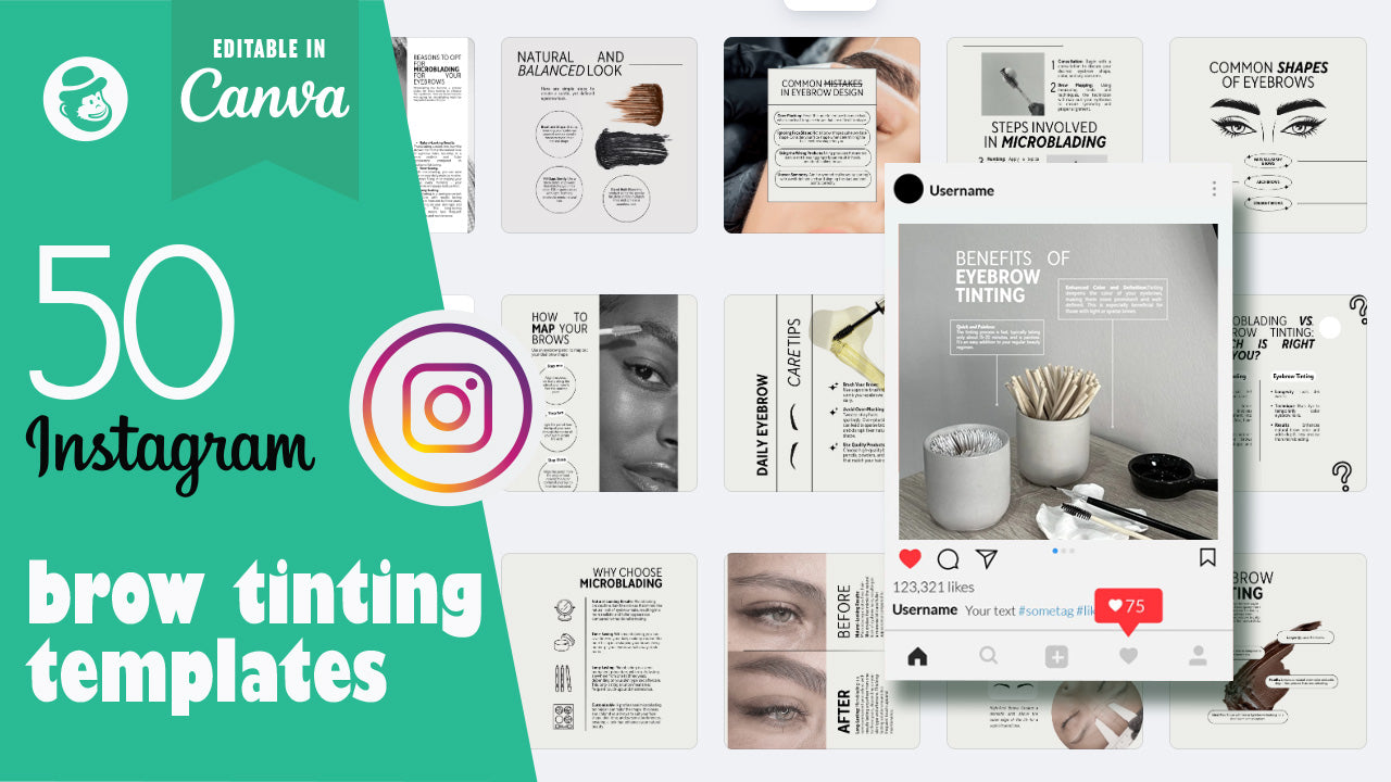 50 Brow Tinting Instagram Post & Story Templates – Canva