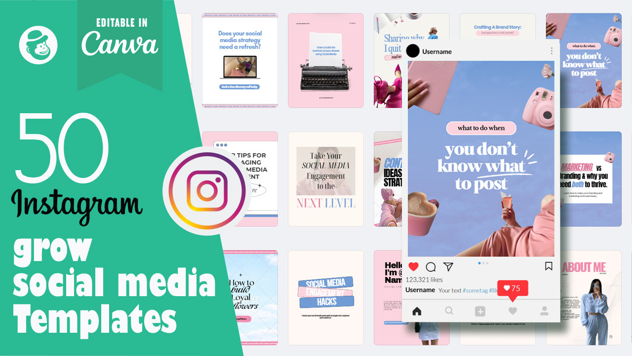 50 Grow Social Media Vertical Templates – Canva
