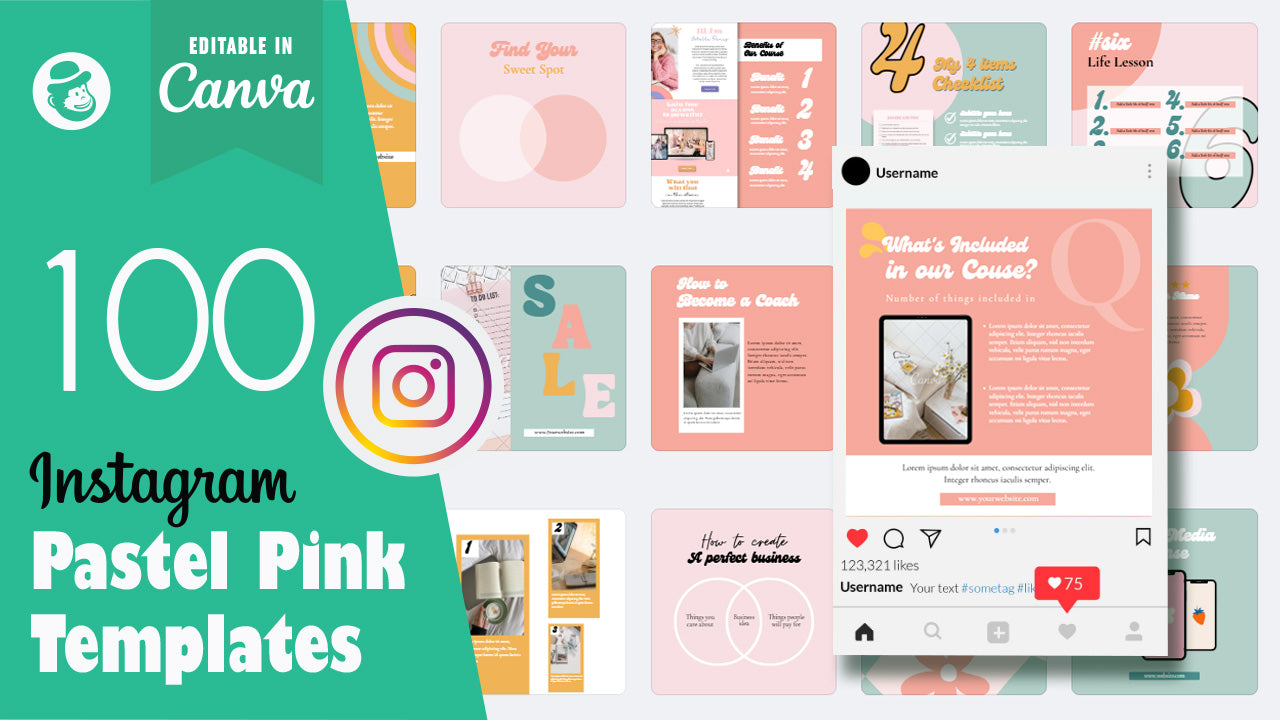100 Pastel Pink Instagram Post & Story Templates – Canva