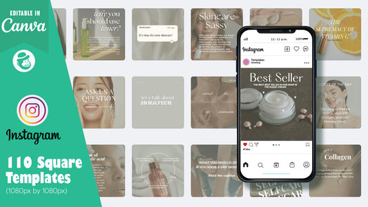 110 Aesthetic Skincare Instagram Post & Story Templates – Canva