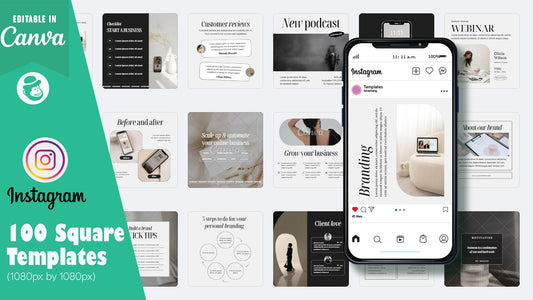 100 Aesthetic Marketing Instagram Post & Story Templates – Canva