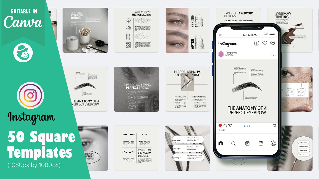 50 Brow Tinting Instagram Post & Story Templates – Canva