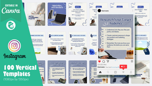 100 Blue Color Marketing Instagram Post Templates – Canva