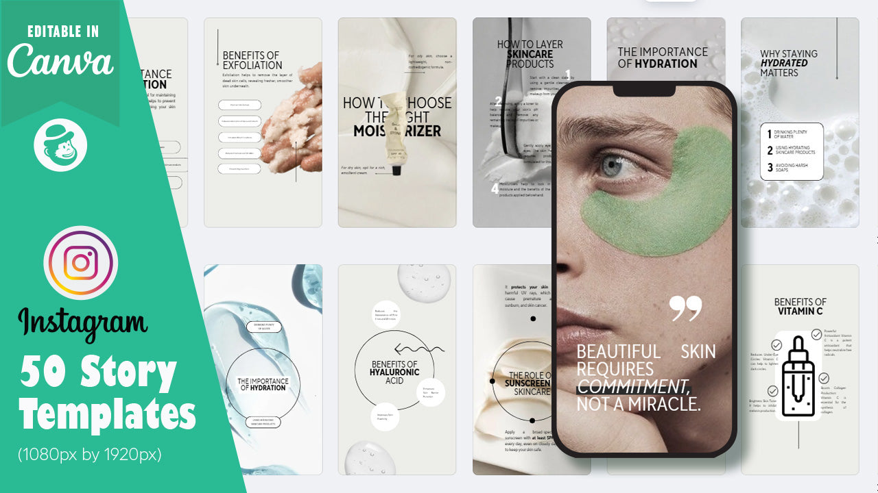 50 Skincare Instagram Post & Story Templates – Canva