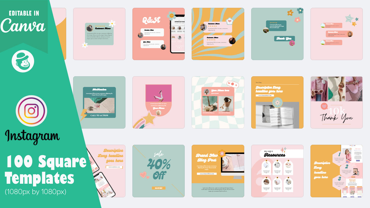 100 Pastel Pink Instagram Post & Story Templates – Canva