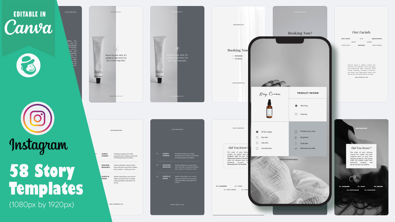 100 Skincare Instagram Post & Story Templates – Canva
