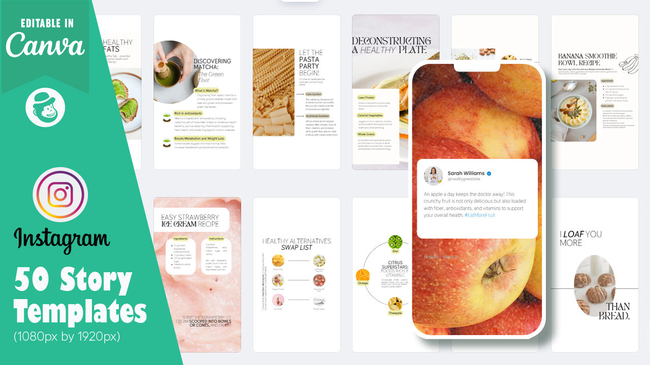50 Food Nutrition Instagram Post & Story Templates – Canva
