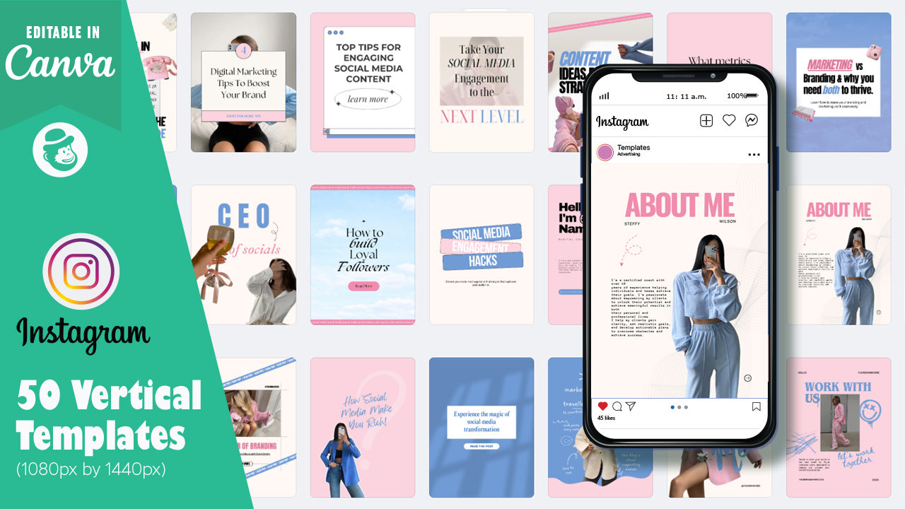 50 Grow Social Media Vertical Templates – Canva