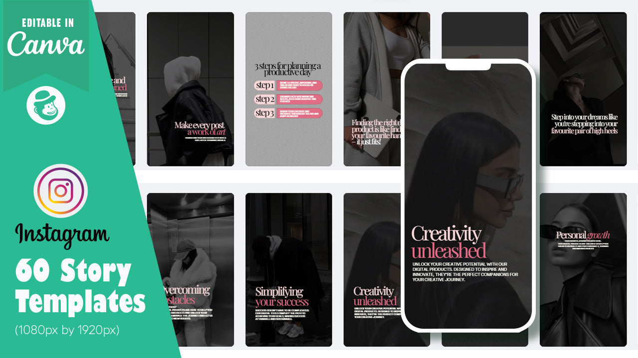 60 Faceless Business Growth Instagram Post & Story Templates – Canva