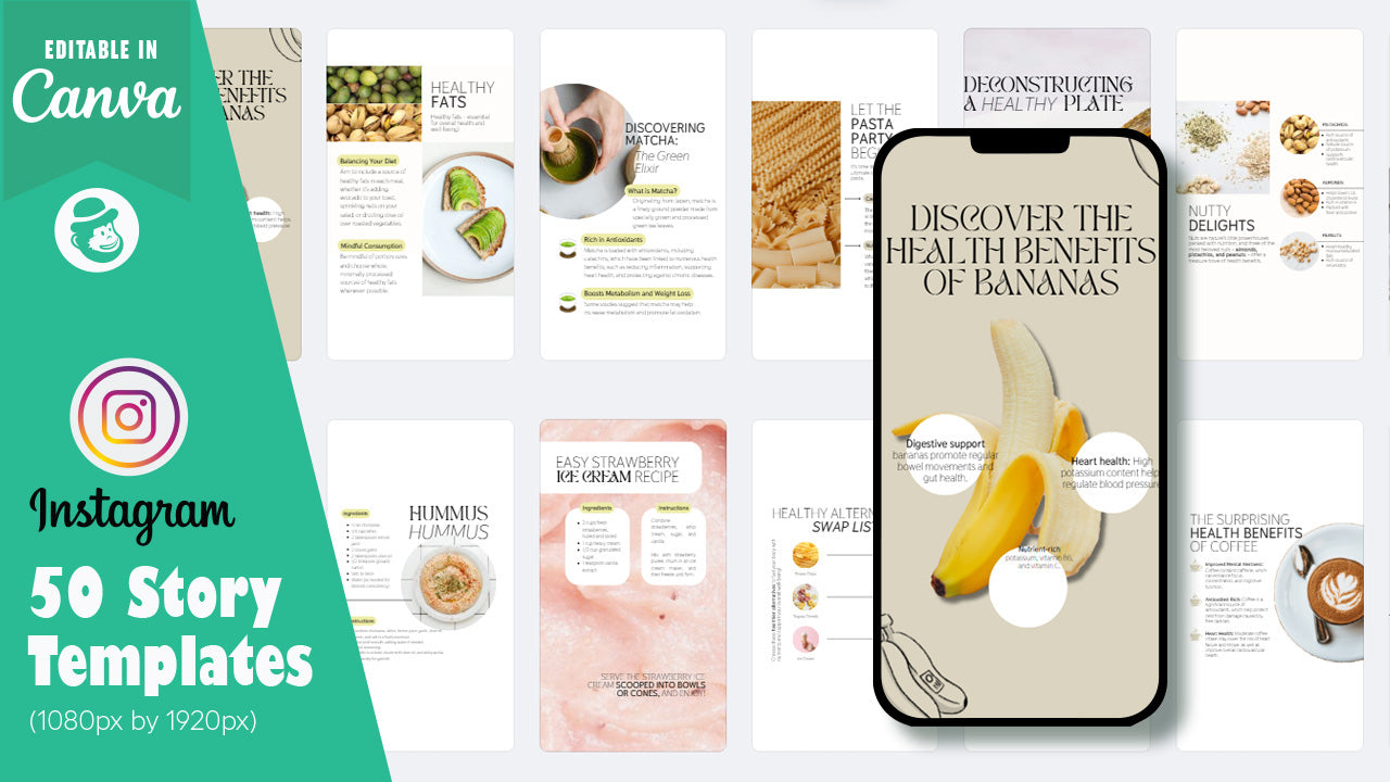 50 Food Nutrition Instagram Post & Story Templates – Canva