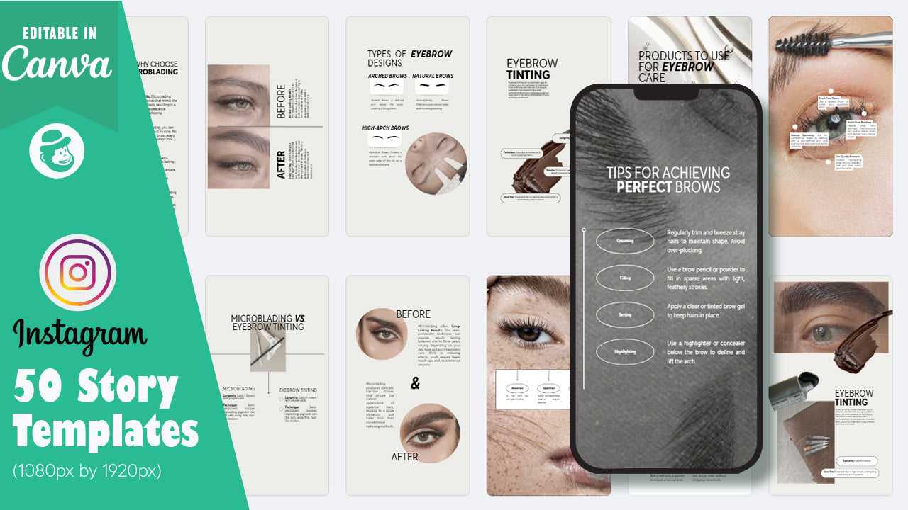 50 Brow Tinting Instagram Post & Story Templates – Canva