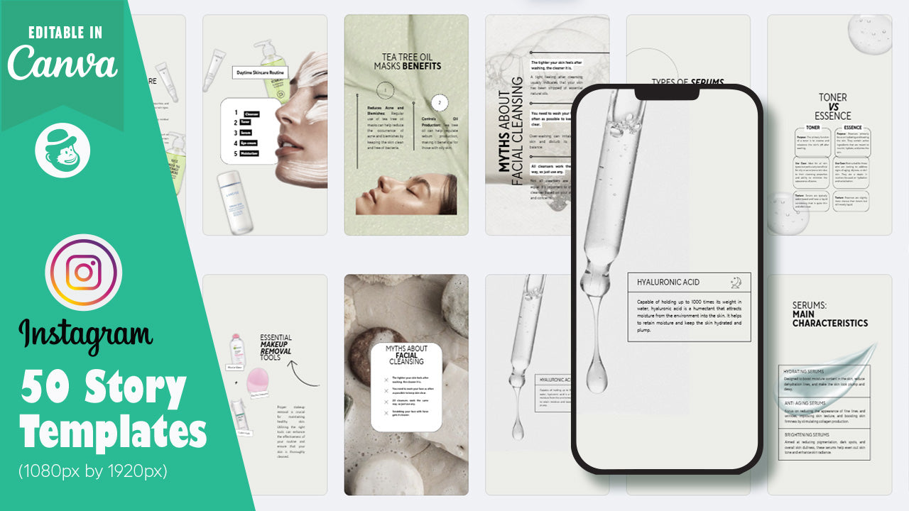 50 Skincare Instagram Post & Story Templates – Canva