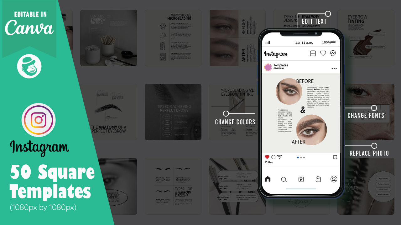 50 Brow Tinting Instagram Post & Story Templates – Canva