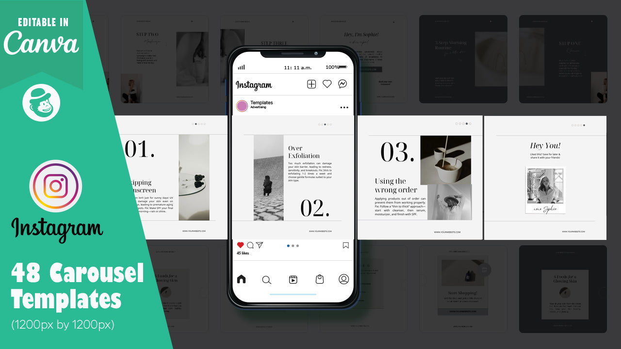 100 Skincare Instagram Post & Story Templates – Canva