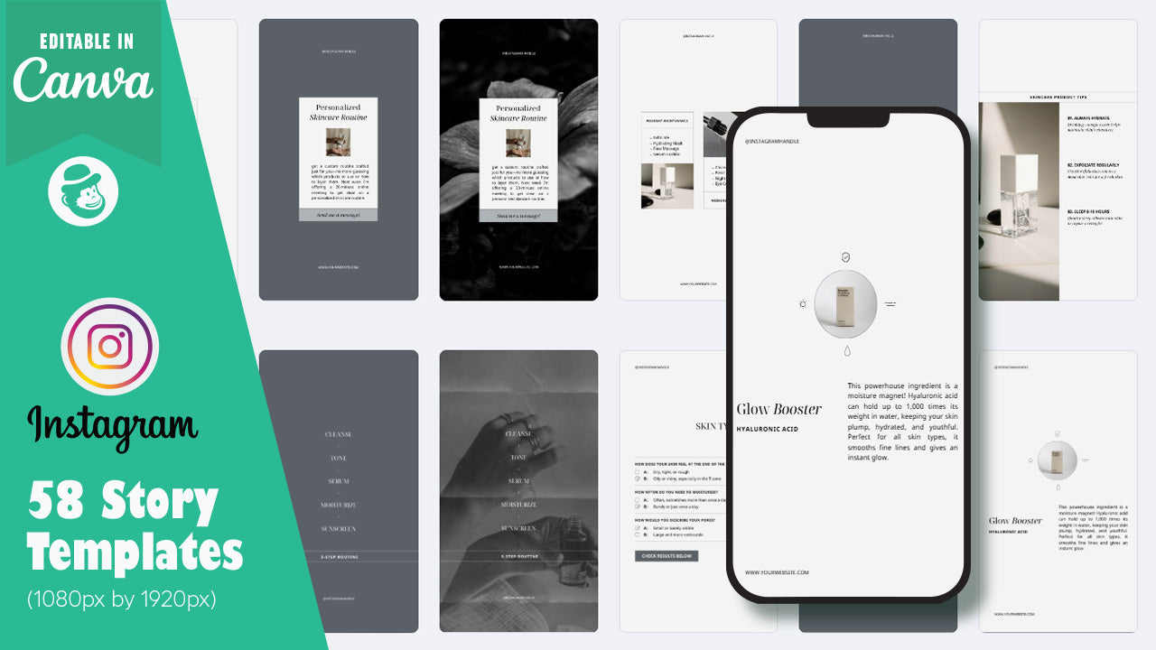 100 Skincare Instagram Post & Story Templates – Canva