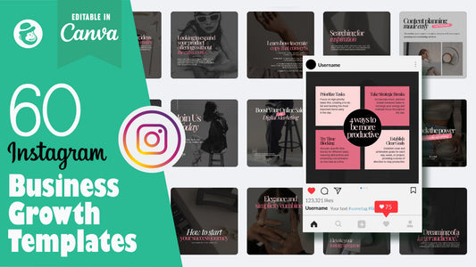 60 Faceless Business Growth Instagram Post & Story Templates – Canva
