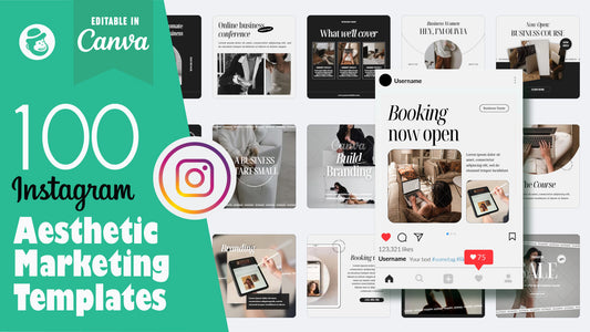 100 Aesthetic Marketing Instagram Post & Story Templates – Canva